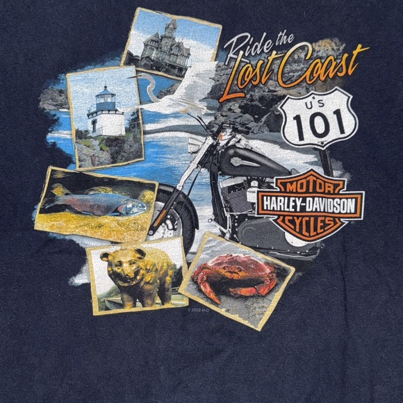Vintage harley davidson shirt ride the lost coast Us 101 - Picture 2 of 5